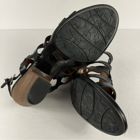 Indigo Elegant Black Strappy Leather Heeled Sandals 10 - Picture 8 of 8